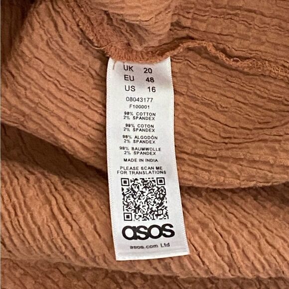 ASOS Dress Seersucker Clay Dolman Sleeve Plus Size US 16 - Picture 4 of 11